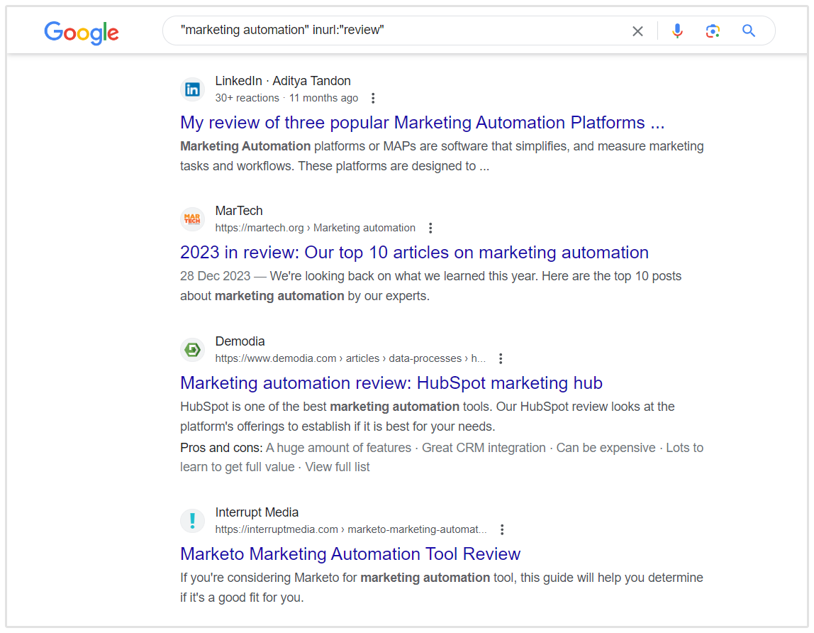Marketing Automation Search Results